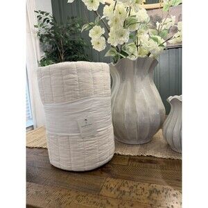 Full/Queen Textured Grid Quilt Beige - Hearth & Hand with Magnolia NEW